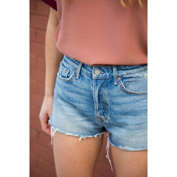 GRLFRND Cindy High-Rise Cut Off Button Fly Short in Nobody Does it Better Sz 28 - Picture 6 of 16